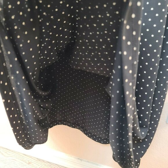 Lauren Ralph Lauren Womens Dress Medium Black White Polka Dot One Shoulder Maxi - Picture 12 of 12